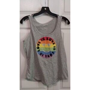 Wound Up Love is Love grey rainbow tank‎ top